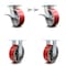 Service Caster 6 Inch Kingpinless Red Poly on Steel Caster Brake & Swivel Lock 2 Rigid, 2PK SCC-KP30S620-PUR-RS-SLB-BSL-2-R-2 - alternate 1